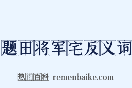 题田将军宅反义词是什么意思的图片